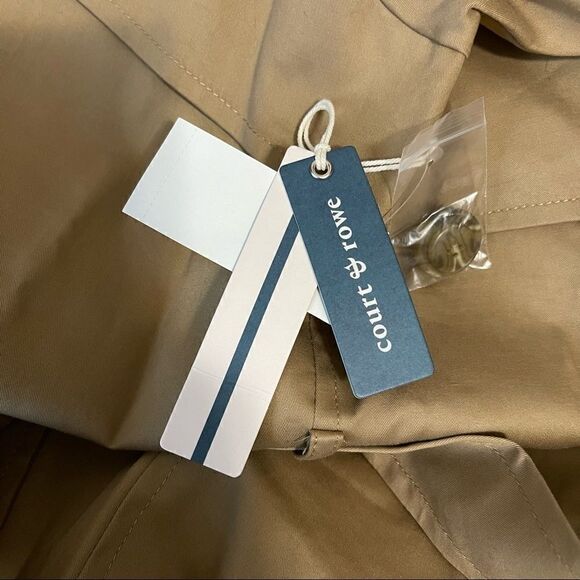 COURT & Rowe Trench Coat Size Medium Khaki. NWT - Picture 8 of 14